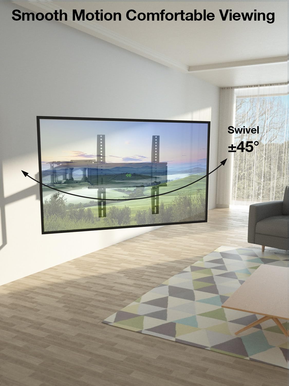 USX MOUNT Full Motion TV Wall Mount for Most 32-70 inch TVs up to 99 Lbs, Wall Mount TV Bracket with Articulating Swivel Tilting, TV Mount Fit 12" 16" Wood Studs, Max VESA 400x400mm, XMM903