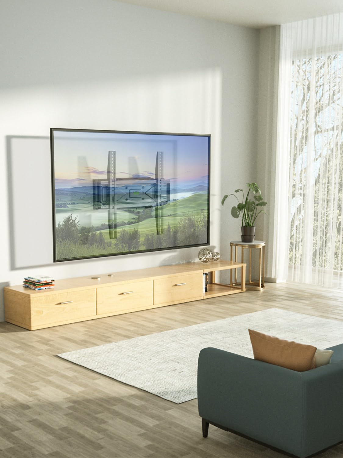 USX MOUNT Full Motion TV Wall Mount for Most 32-70 inch TVs up to 99 Lbs, Wall Mount TV Bracket with Articulating Swivel Tilting, TV Mount Fit 12" 16" Wood Studs, Max VESA 400x400mm, XMM903